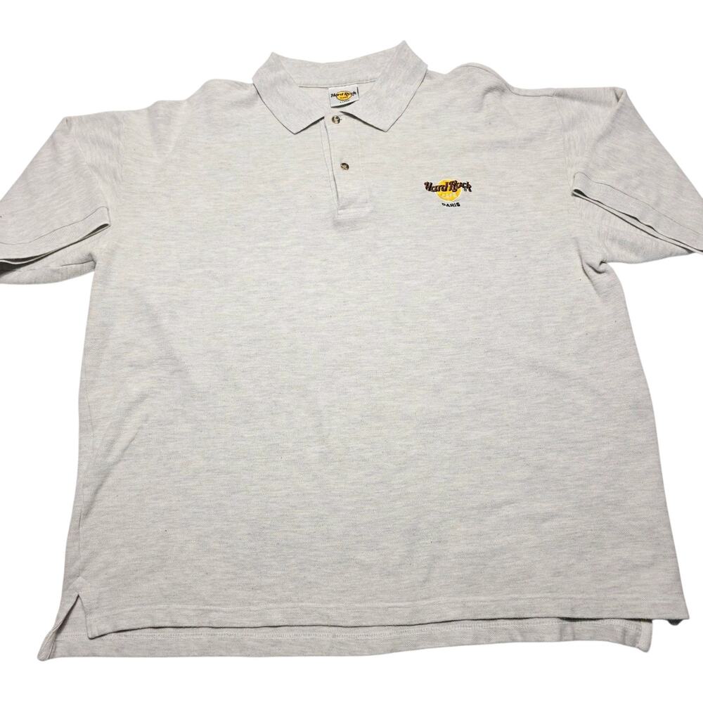 Vintage Hard Rock Cafe Polo Shirt Paris Logo Men's XL 90's